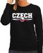 Bellatio Decorations Tsjechie / Czech landen sweater met Tsjechische vlag - zwart dames - landen trui / kleding - EK / WK / Olympische spelen outfit M
