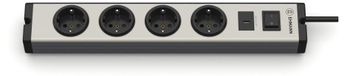 EHMANN 0601x0g052031 multilader stekkerdoos, aluminium, 4-voudig + 1x USB-C 18W, 1,5 m voedingskabel