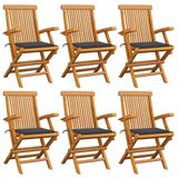 VidaXL Tuinstoel Teak Antraciet Gecapitonneerde Zitting