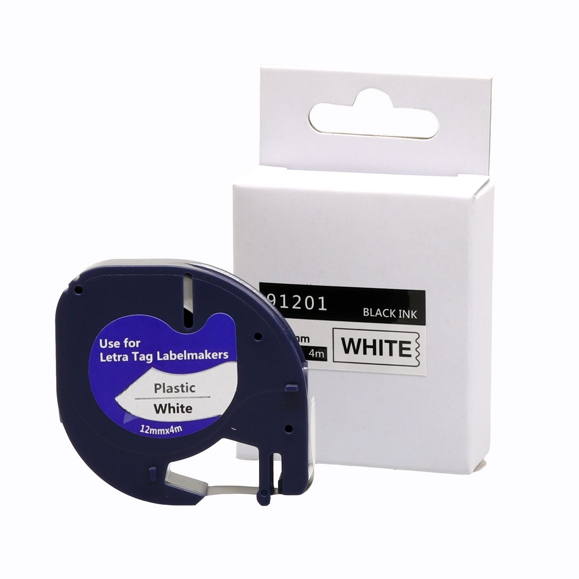 - [alternatief voor] Dymo 91201 (S0721610) tape zwart op wit (12mm ...