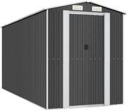vidaXL Tuinschuur - 192x440x223 cm - Gegalvaniseerd Staal - Antracietkleurig
