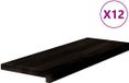 vidaXL - Traptreden - 12 stuks - 70x25x2 cm - Massief Eikenhout - Bruin-Zwart