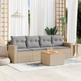 Maison Exclusive - Ensemble de jardin pour le jardin, composé de 5 pièces, avec un mélange de coussins beige, en polyrotin
