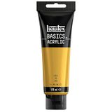 Liquitex Basics 8870020 Monopigmenteerde acrylverf, kunstenaarspigmenten, lichtecht, gemiddelde viscositeit, achivkwaliteit, zijdeglanzende afwerking, 118ml - Gold