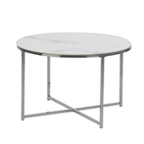 Beliani QUINCY Salontafel - Wit - Veiligheidsglas - Rond