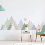 Ambiance Sticker Ambiance Muurstickers – decoratie voor slaapkamer woonkamer – zelfklevend, enorm, Scandinavische bergen Jura – 120 x 180 cm