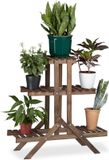 Relaxdays plantenrek met 3 etages - hout - donkerbruin