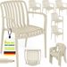 tillvex® Chaise de jardin Set de 6 empilable résistant aux intempéries avec accoudoir