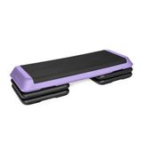 TREXO Aerobic-stepper voor cardio fitness stepper voor thuis, in hoogte verstelbaar 10, 15, 20 cm, fitnessaccessoires voor thuis, tot 250 kg, roze, oranje, grijs, 109 x 41 cm
