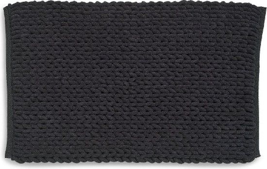 Kela Badmat, 80 x 50 cm, Zwart, Gerecycled Polyester, Katoen