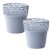 WELLHOME 2 x bloempot van kunststof, ijsgrijs, 17,5 x 17,5 x 17,9 cm