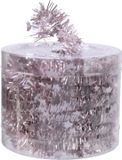 Decoris kerstslinger - met sterren - lichtroze - lametta - 700 cm