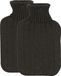 H&S Collection Bouillotte - 2x - avec housse tricotée douce - gris foncé - 1,75L