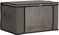vidaXL Opbergdoos met transparante zijraam grijs 50 x 30 x 25 cm