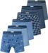 Schiesser Trunk 955 Multi Blauw Gestreept Katoen/Elastaan 6-Pack Kinderen Maat 92