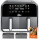 Uten Dubbele heteluchtfriteuse, 8 l XL capaciteit, Dual Zone-airfryer