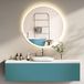 HOKO Miroir de salle de bain LED Rond 60cm Blanc Aluminium Cadre