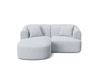 Canapé d'angle gauche modulable 3 places tissu structurel gris clair