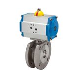 Riegler 103644-350.1065 compacte flens koe, pneu. Stellantr, dubbelwerkend, ES, DN 65, 1 stuk