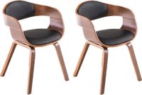 CLP Kingston Set van 2 Stoelen - Kunstleer - walnoot/zwart