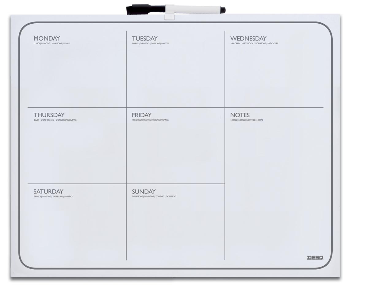 DESQ Planbord week 40x50cm magnetisch
