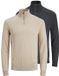 Jack & Jones Heren troyer 2 pack Emil Knit donkergrijs / beige