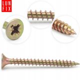 LUN FIX Verglaasde houtschroeven 5x30mm geel verzinkt 500 stuks