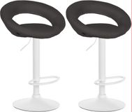 CLP Olinda Set van 2 Barkrukken - Tissu blanc/gris foncé
