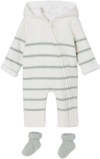Vertbaudet Babypakje in tricot + sokken saliegroen