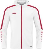 Jako Power Jas Met Kap Dames - Wit / Rood | Maat: 44