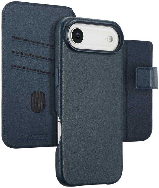 Accezz Leather Bookcase 2-in-1 met MagSafe voor de Apple iPhone Air - Nightfall Blue