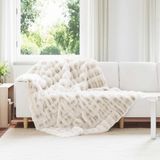vidaXL Antislip deken van imitatie konijnenbont Olite 4 st Wit