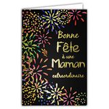 Afie 65 – 1287 wenskaart voor een bijzondere mama, glanzend goud – met envelop – formaat gesloten 115 x 170 mm, gemaakt in Frankrijk, sterren