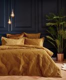 Paoletti Palmeria gewatteerde tweepersoons dekbedovertrekset, polyester, goud