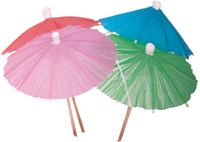 Merkloos IJs parasols - gekleurd - 45 stuks - dessert/cocktail parasolletjes - 10 cm