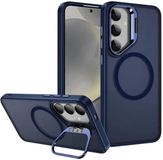 Selected by GSMpunt.nl Samsung Galaxy S25 FE Hoesje MagSafe Back Cover met Camera Stand Blauw