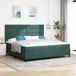 Maison Exclusive - Lit boxspring à LED avec tête de lit vert foncé 200 x 200 cm, velours