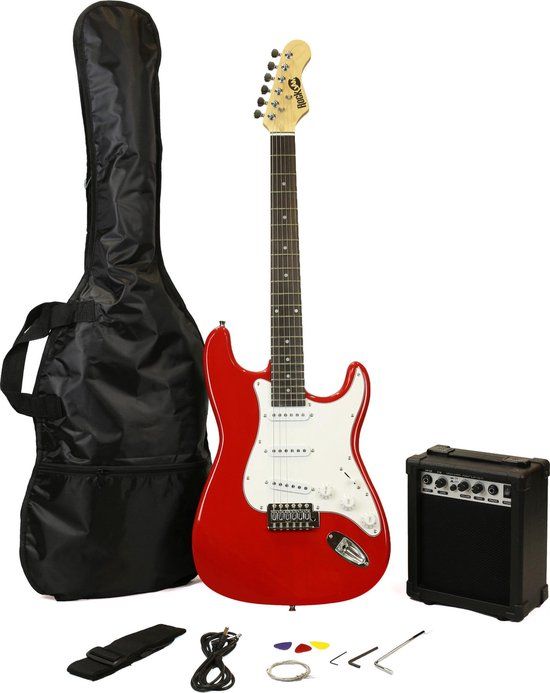 RockJam PDT Elektrische Gitaar Super Kit - Rood