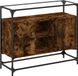 vidaXL Dressoir met glazen blad 98x35x81 cm hout gerookt eikenkleurig