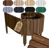 Floranica Rollborder Flexibele houten hek 200 x 10 cm Bruine Dennenhout Gazonafscheiding