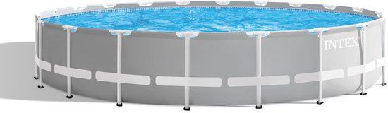 Intex Prism Frame Premium Pool - Ø 610 x 132 cm - Round Above Ground Pool with Filter Pump