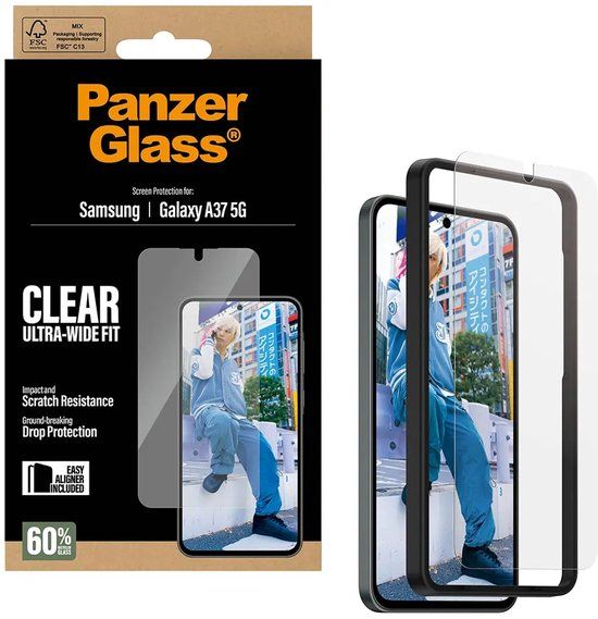 PanzerGlass Samsung Galaxy A37 5G Ultra-Wide Fit with EasyAligner