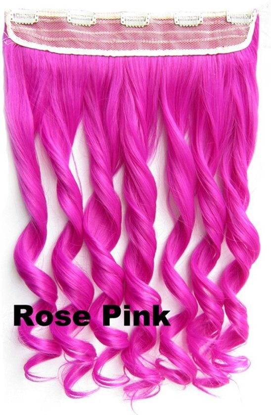 Brazilian Clip in 1 baan wavy Rose Pink