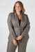 MS Mode Geruite Blazer met Ceintuur voor Dames - Regular Fit - Multi Grey/Black - Maat 46