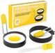 Trankielo Spiegeleivormen Set – 2 stuks Anti-aanbak Pannenkoekenvormen – Inclusief Olieborstel – Voor Perfecte Spiegeleieren, Sandwiches, Gehaktbrood