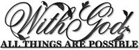 Vivegate With God All Things Are Possible Teken Metalen wanddecoratie, 45 x 30 cm religieus geschrift zwart christelijke bijbelverzen alles is mogelijk met God Bijbelse wanddecoratie