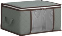 vidaXL boîte de rangement avec fenêtre latérale transparente gris 43 x 34 x 23 cm