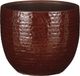 Mica Decorations - Pot de fleurs - terre cuite - flocons marron châtaigne relief - D14/H12 cm