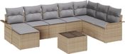 vidaXL Banc de jardin 9 pièces Beige Polywood