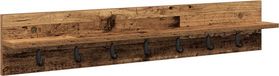 vidaXL Wandkapstok met plank, antiek hout, 100 x 10,5 x 18 cm